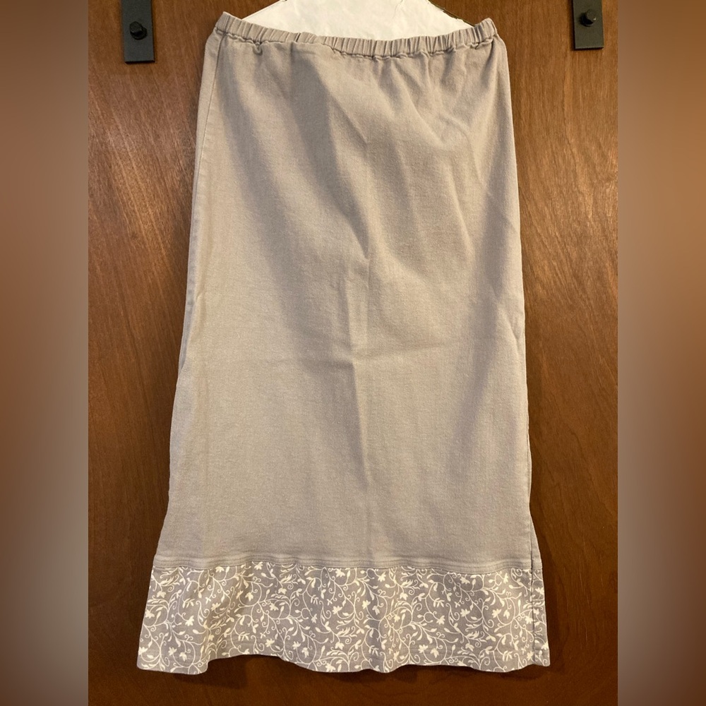 Denim&Co Khaki & White Skirt & Jacket Set